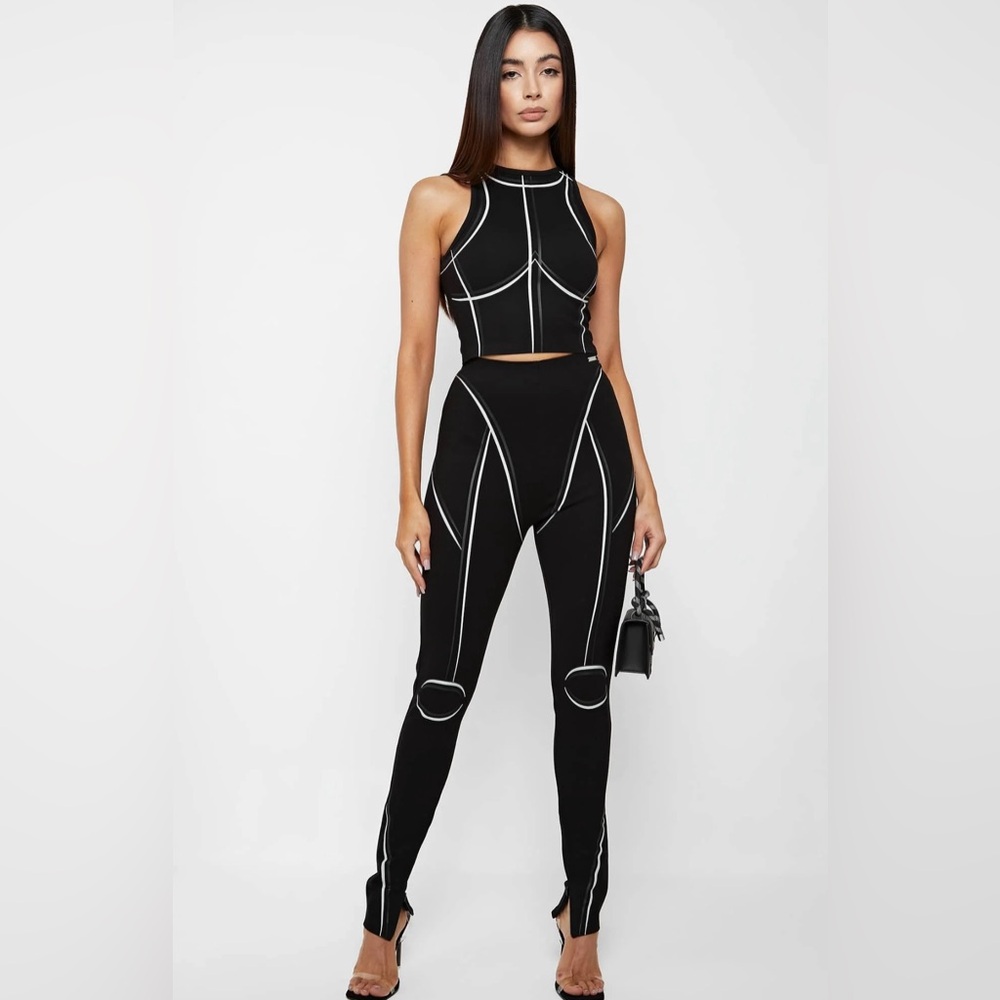 Maniere de Voir Sketch High Waisted Bandage Leggings